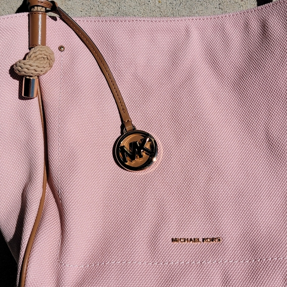 Michael Kors Isla Large Grab Bag Pink Shoulder Bag Smoky Rose Tote Bag - Picture 5 of 16